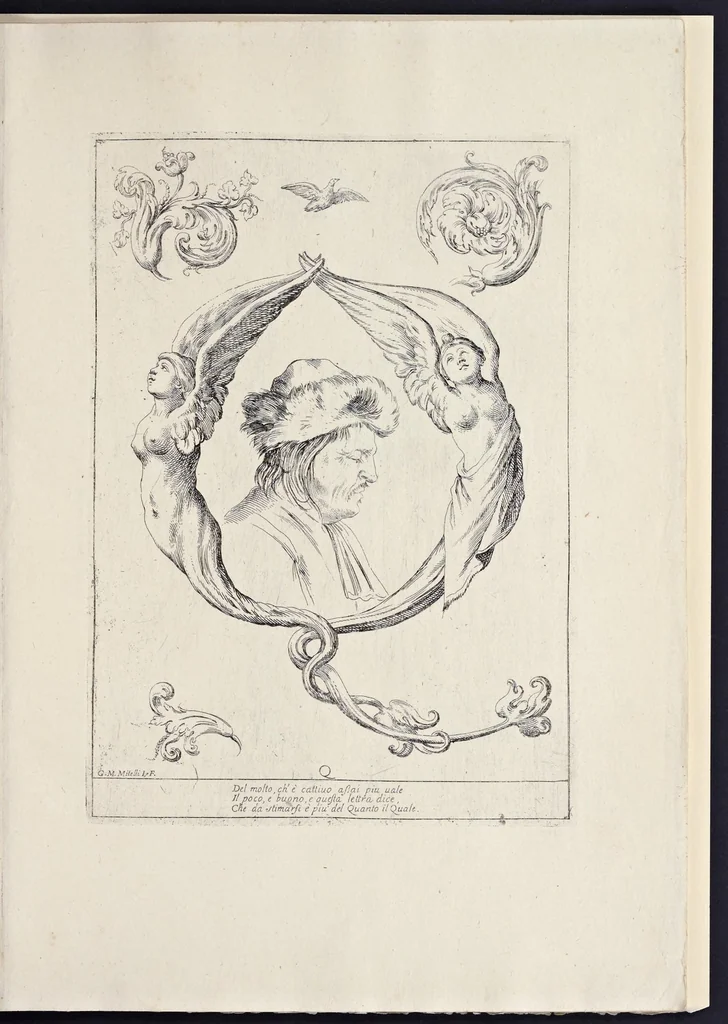 An illustration from Alfabeto in sogno : esemplare per disegnare, 1683, leaf 36
