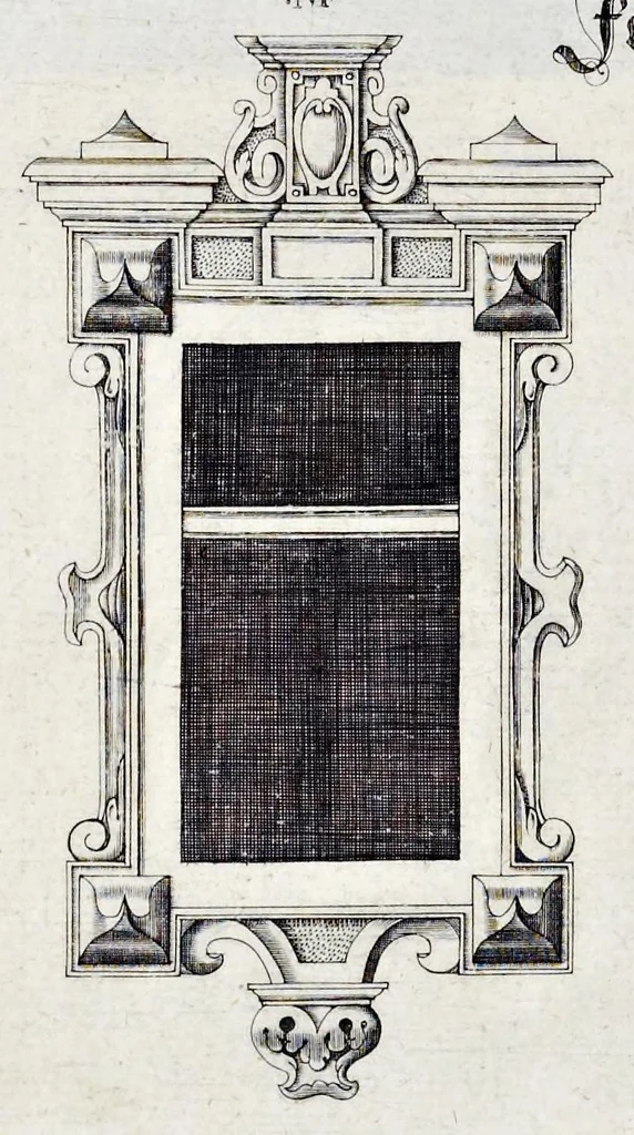 An illustration from Architectura privata, das ist, Gründtliche Beschreibung, neben conterfetischer Vorstellung, inn was Form vnd Manier ein gar irregular, burgerliches Wohnhaus, jedoch mit seinem sehr guten Commoditeten erbawet, darbey ein Rüst vnd Kunst Kammer auffgericht, ingleichem mit Garten, Blumen, Wasser, neben einem Grottenwercklin versehen, vnnd also schon zu gutem Ende ist gebracht worden : darbey ... zu erlehrnen in was Gestalt man die Berlemuttere Meer-Schnecken, neben denselben Muscheln, sowol auch die CorallenZincken palliren, vnd das beste Kitt zu verfertigung der Grotten zubereiten solle ..., 1641, leaf 37