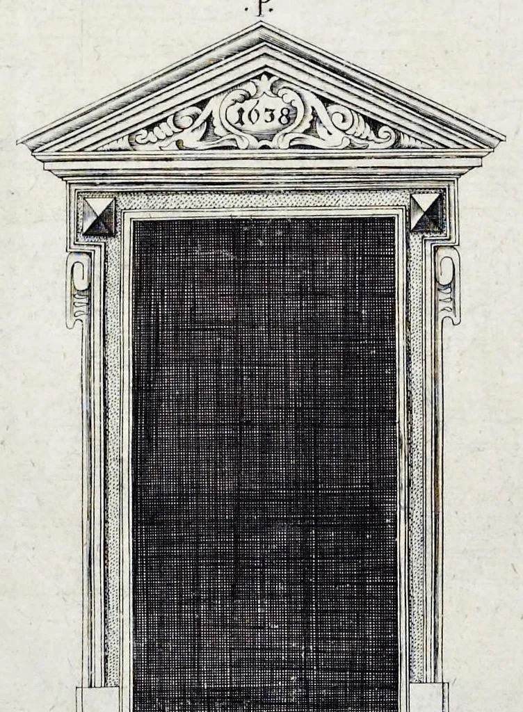 An illustration from Architectura privata, das ist, Gründtliche Beschreibung, neben conterfetischer Vorstellung, inn was Form vnd Manier ein gar irregular, burgerliches Wohnhaus, jedoch mit seinem sehr guten Commoditeten erbawet, darbey ein Rüst vnd Kunst Kammer auffgericht, ingleichem mit Garten, Blumen, Wasser, neben einem Grottenwercklin versehen, vnnd also schon zu gutem Ende ist gebracht worden : darbey ... zu erlehrnen in was Gestalt man die Berlemuttere Meer-Schnecken, neben denselben Muscheln, sowol auch die CorallenZincken palliren, vnd das beste Kitt zu verfertigung der Grotten zubereiten solle ..., 1641, leaf 37