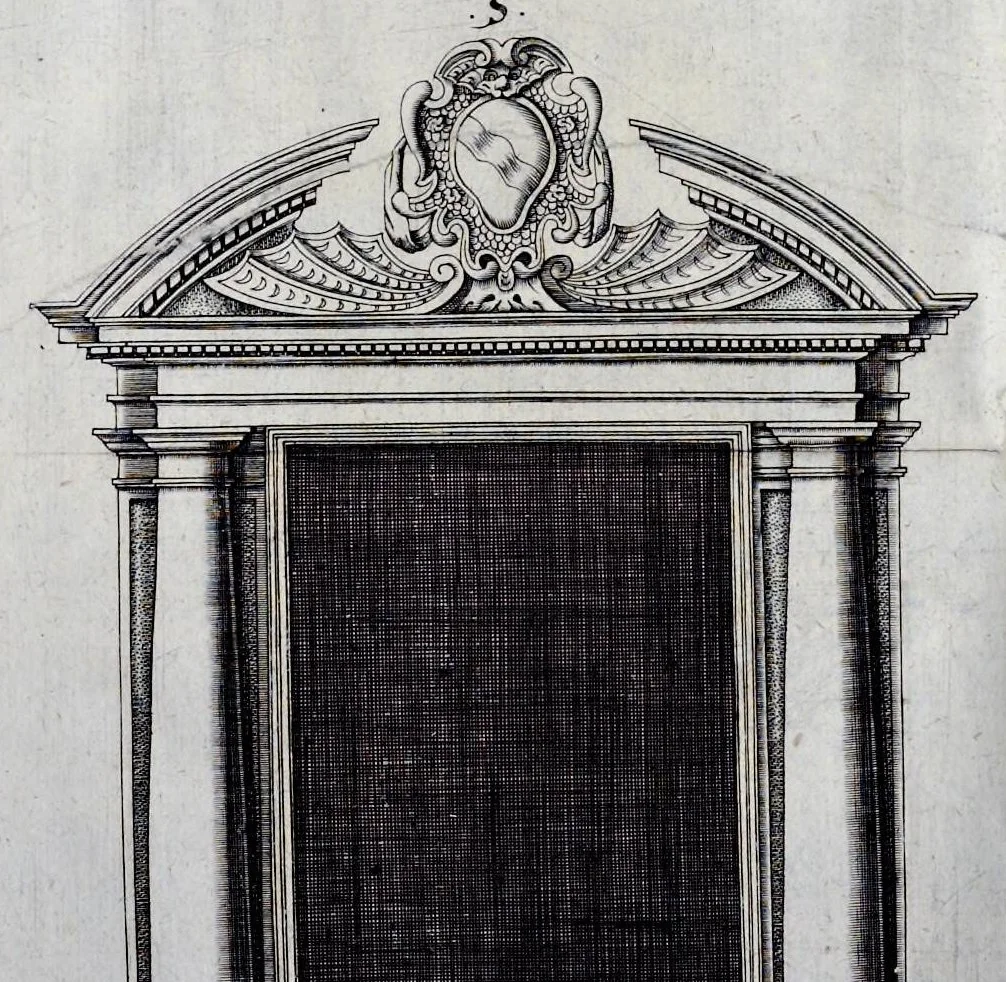 An illustration from Architectura privata, das ist, Gründtliche Beschreibung, neben conterfetischer Vorstellung, inn was Form vnd Manier ein gar irregular, burgerliches Wohnhaus, jedoch mit seinem sehr guten Commoditeten erbawet, darbey ein Rüst vnd Kunst Kammer auffgericht, ingleichem mit Garten, Blumen, Wasser, neben einem Grottenwercklin versehen, vnnd also schon zu gutem Ende ist gebracht worden : darbey ... zu erlehrnen in was Gestalt man die Berlemuttere Meer-Schnecken, neben denselben Muscheln, sowol auch die CorallenZincken palliren, vnd das beste Kitt zu verfertigung der Grotten zubereiten solle ..., 1641, leaf 40