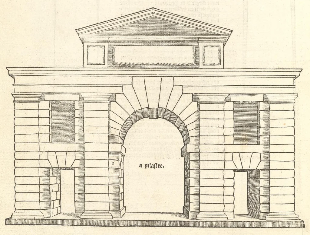An illustration from Reglen van metselrijen op de vijue manieren van edificien : te wetene Thuscana, Dorica, Corinthia, eñ composita, ende daer by gesedt die exemplen vanden antiquijquen, die in din eeste deel met de leeringe van Vitruvio ouercommen : met noch toeghesedette figuren die inteerste met en waren ende sommige texten, 1549, leaf 11