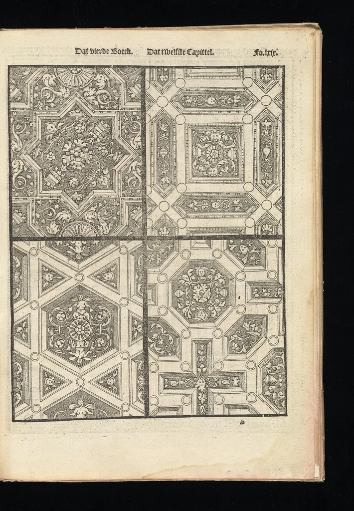An illustration from Reglen van metselrijen op de vijue manieren van edificien : te wetene Thuscana, Dorica, Corinthia, eñ composita, ende daer by gesedt die exemplen vanden antiquijquen, die in din eeste deel met de leeringe van Vitruvio ouercommen : met noch toeghesedette figuren die inteerste met en waren ende sommige texten, 1549, leaf 138