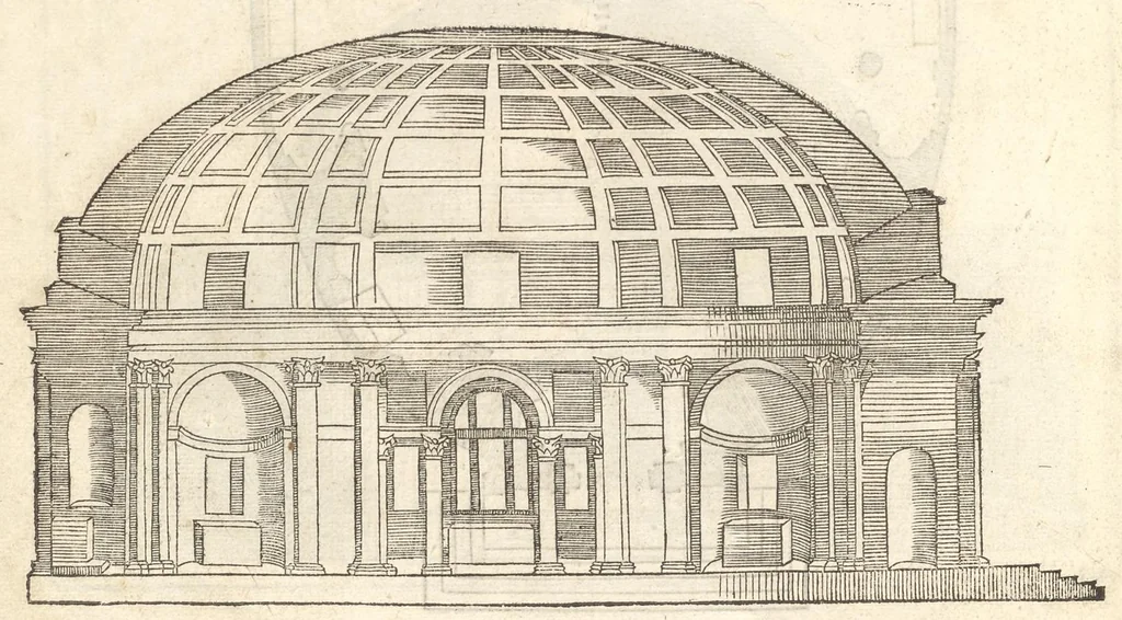 An illustration from Reglen van metselrijen op de vijue manieren van edificien : te wetene Thuscana, Dorica, Corinthia, eñ composita, ende daer by gesedt die exemplen vanden antiquijquen, die in din eeste deel met de leeringe van Vitruvio ouercommen : met noch toeghesedette figuren die inteerste met en waren ende sommige texten, 1549, leaf 153