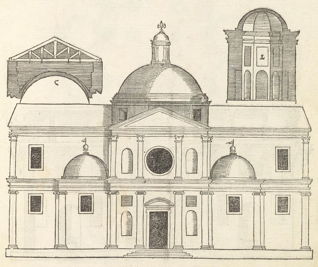 An illustration from Reglen van metselrijen op de vijue manieren van edificien : te wetene Thuscana, Dorica, Corinthia, eñ composita, ende daer by gesedt die exemplen vanden antiquijquen, die in din eeste deel met de leeringe van Vitruvio ouercommen : met noch toeghesedette figuren die inteerste met en waren ende sommige texten, 1549, leaf 168