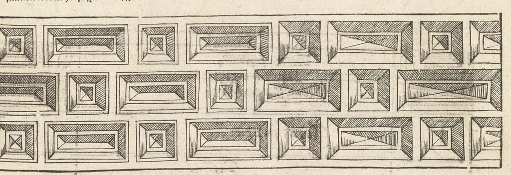 An illustration from Reglen van metselrijen op de vijue manieren van edificien : te wetene Thuscana, Dorica, Corinthia, eñ composita, ende daer by gesedt die exemplen vanden antiquijquen, die in din eeste deel met de leeringe van Vitruvio ouercommen : met noch toeghesedette figuren die inteerste met en waren ende sommige texten, 1549, leaf 30