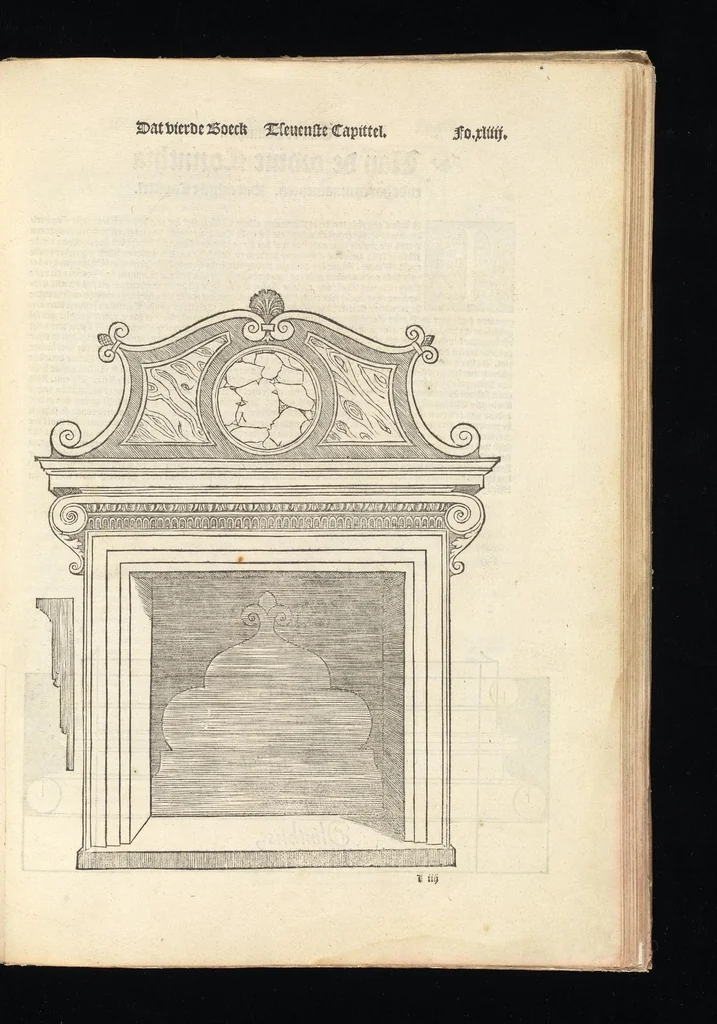An illustration from Reglen van metselrijen op de vijue manieren van edificien : te wetene Thuscana, Dorica, Corinthia, eñ composita, ende daer by gesedt die exemplen vanden antiquijquen, die in din eeste deel met de leeringe van Vitruvio ouercommen : met noch toeghesedette figuren die inteerste met en waren ende sommige texten, 1549, leaf 88