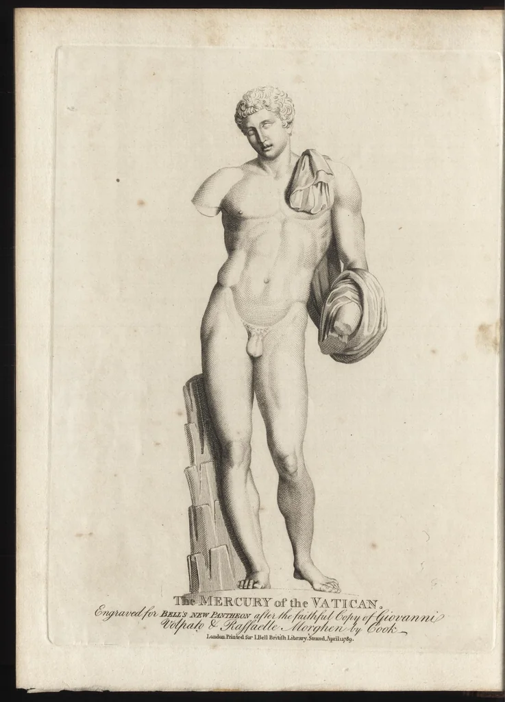 An illustration from Bell's New pantheon, or, Historical dictionary of the gods, demi-gods, heroes, and fabulous personages of antiquity : also, of the images and idols adored in the pagan world : together with their temples, priests, altars, oracles, fasts, festivals, games, &c. : as well as descriptions of their figures, representations, and symbols, collected from statues, pictures, coins, and other remains of the ancients : the whole designed to facilitate the study of mythology, history, poetry, painting, statuary, medals, &c. &c. : and compiled from the best authorities : richly embellished with characteristic prints, 1790, leaf 101