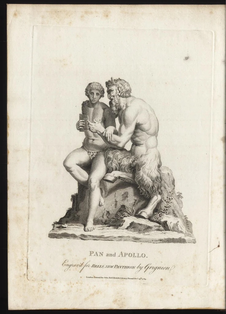 An illustration from Bell's New pantheon, or, Historical dictionary of the gods, demi-gods, heroes, and fabulous personages of antiquity : also, of the images and idols adored in the pagan world : together with their temples, priests, altars, oracles, fasts, festivals, games, &c. : as well as descriptions of their figures, representations, and symbols, collected from statues, pictures, coins, and other remains of the ancients : the whole designed to facilitate the study of mythology, history, poetry, painting, statuary, medals, &c. &c. : and compiled from the best authorities : richly embellished with characteristic prints, 1790, leaf 195