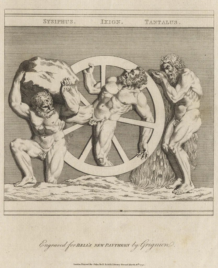 An illustration from Bell's New pantheon, or, Historical dictionary of the gods, demi-gods, heroes, and fabulous personages of antiquity : also, of the images and idols adored in the pagan world : together with their temples, priests, altars, oracles, fasts, festivals, games, &c. : as well as descriptions of their figures, representations, and symbols, collected from statues, pictures, coins, and other remains of the ancients : the whole designed to facilitate the study of mythology, history, poetry, painting, statuary, medals, &c. &c. : and compiled from the best authorities : richly embellished with characteristic prints, 1790, leaf 30