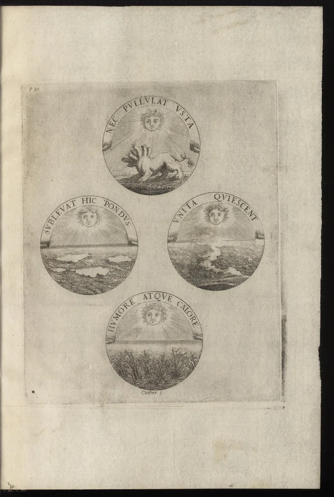 An illustration from Ludovici Magni Galliarvm et Navarræ regis, invicti, triumphantis, et pacifici : elvcvbratio anagrammatica-historica : symbolis illustrata, 1679, leaf 54