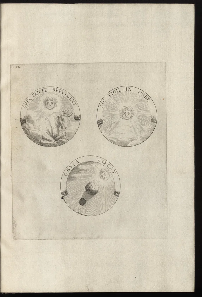 An illustration from Ludovici Magni Galliarvm et Navarræ regis, invicti, triumphantis, et pacifici : elvcvbratio anagrammatica-historica : symbolis illustrata, 1679, leaf 60