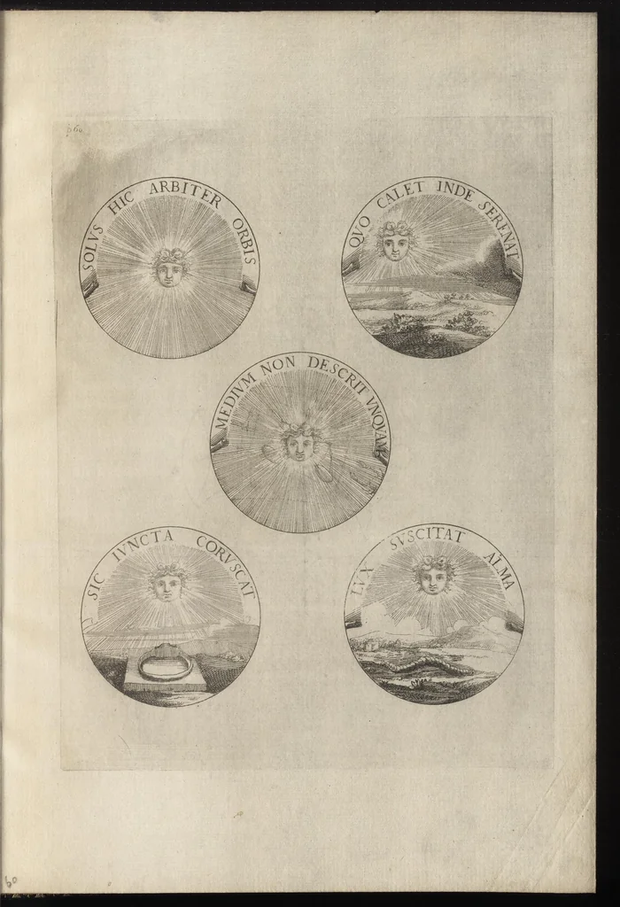 An illustration from Ludovici Magni Galliarvm et Navarræ regis, invicti, triumphantis, et pacifici : elvcvbratio anagrammatica-historica : symbolis illustrata, 1679, leaf 98