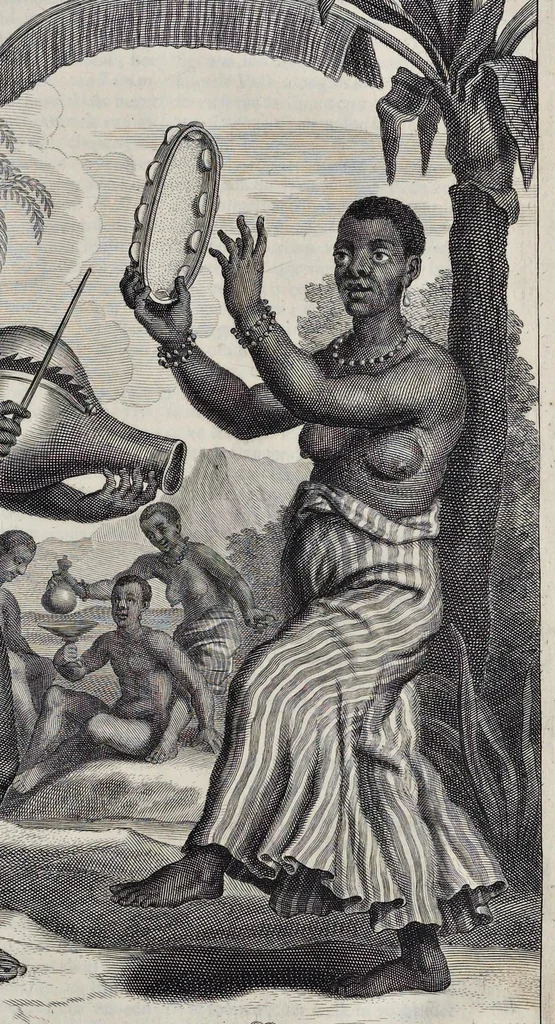 An illustration from Johan Nieuhofs Gedenkweerdige Brasiliaense zee- en lantreize : behelzende alhetgeen op dezelve is voorgevallen : beneffens een bondige beschrijving van gantsch Neerlants Brasil, zoo van lantschappen, steden, dieren, gewassen, als draghten, zeden en godsdienst der inwoonders : en inzonderheit ein wijtloopig verhael der merkwaardigste voorvallen en geschiedenissen, die zich, geduurende zijn negenjarigh verblijf in Brasil, in d'oorlogen en opstant der Portugesen tegen d'onzen, zich sedert het jaer 1640 tot 1649 hebben toegedragen : doorgaens verciert met verscheide afbeeldingen na 't leven aldaer getekent, 1682, leaf 144