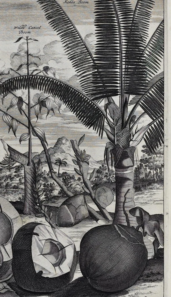 An illustration from Johan Nieuhofs Gedenkweerdige Brasiliaense zee- en lantreize : behelzende alhetgeen op dezelve is voorgevallen : beneffens een bondige beschrijving van gantsch Neerlants Brasil, zoo van lantschappen, steden, dieren, gewassen, als draghten, zeden en godsdienst der inwoonders : en inzonderheit ein wijtloopig verhael der merkwaardigste voorvallen en geschiedenissen, die zich, geduurende zijn negenjarigh verblijf in Brasil, in d'oorlogen en opstant der Portugesen tegen d'onzen, zich sedert het jaer 1640 tot 1649 hebben toegedragen : doorgaens verciert met verscheide afbeeldingen na 't leven aldaer getekent, 1682, leaf 486
