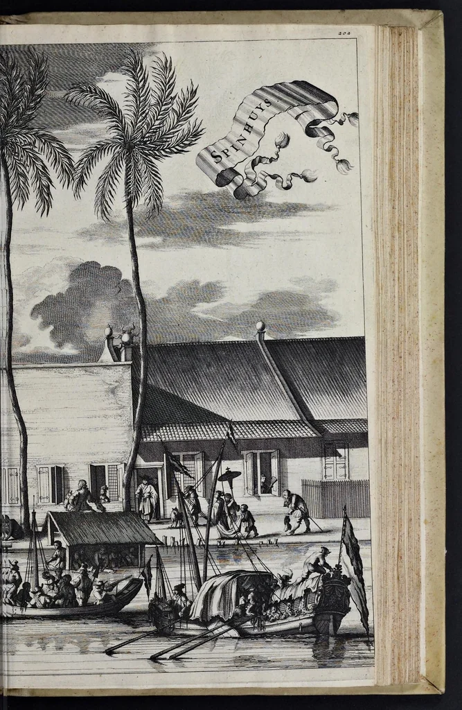 An illustration from Johan Nieuhofs Gedenkweerdige Brasiliaense zee- en lantreize : behelzende alhetgeen op dezelve is voorgevallen : beneffens een bondige beschrijving van gantsch Neerlants Brasil, zoo van lantschappen, steden, dieren, gewassen, als draghten, zeden en godsdienst der inwoonders : en inzonderheit ein wijtloopig verhael der merkwaardigste voorvallen en geschiedenissen, die zich, geduurende zijn negenjarigh verblijf in Brasil, in d'oorlogen en opstant der Portugesen tegen d'onzen, zich sedert het jaer 1640 tot 1649 hebben toegedragen : doorgaens verciert met verscheide afbeeldingen na 't leven aldaer getekent, 1682, leaf 556