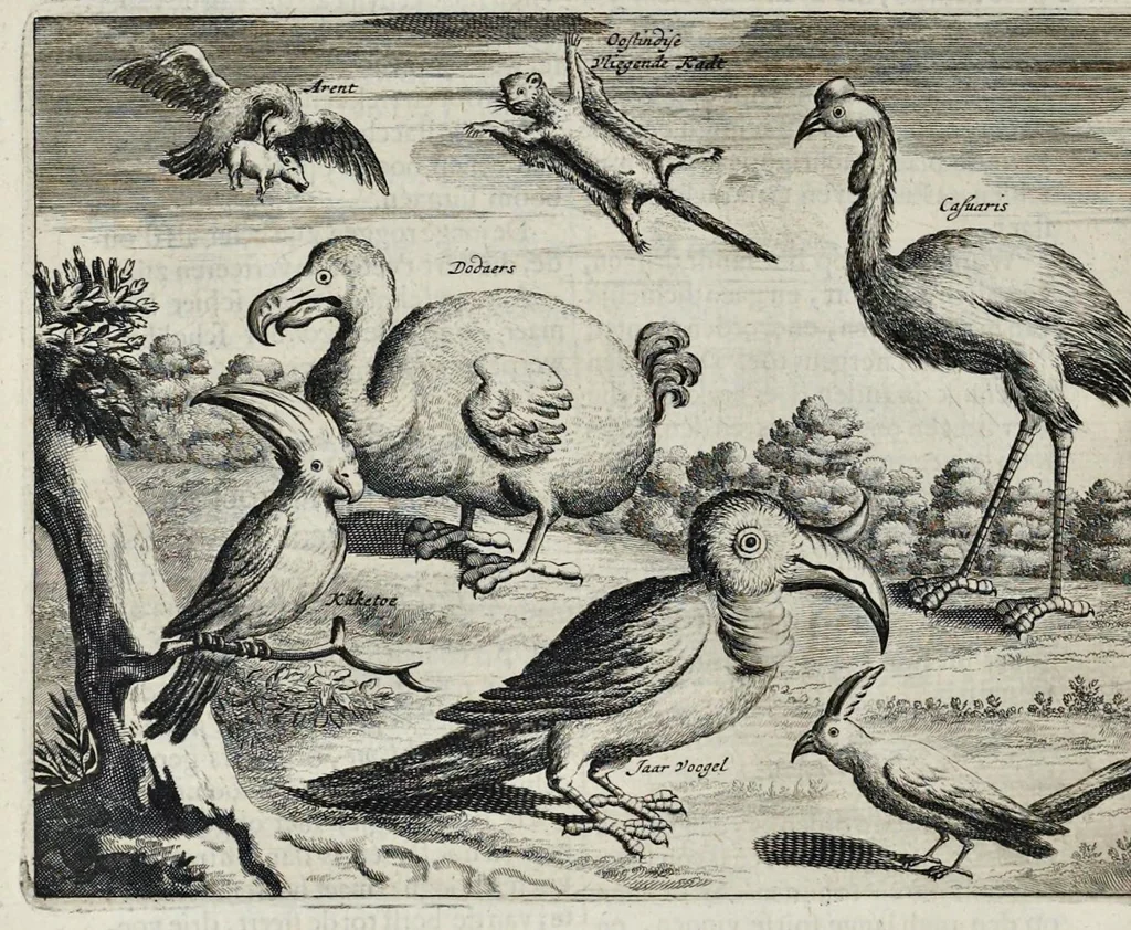 An illustration from Johan Nieuhofs Gedenkweerdige Brasiliaense zee- en lantreize : behelzende alhetgeen op dezelve is voorgevallen : beneffens een bondige beschrijving van gantsch Neerlants Brasil, zoo van lantschappen, steden, dieren, gewassen, als draghten, zeden en godsdienst der inwoonders : en inzonderheit ein wijtloopig verhael der merkwaardigste voorvallen en geschiedenissen, die zich, geduurende zijn negenjarigh verblijf in Brasil, in d'oorlogen en opstant der Portugesen tegen d'onzen, zich sedert het jaer 1640 tot 1649 hebben toegedragen : doorgaens verciert met verscheide afbeeldingen na 't leven aldaer getekent, 1682, leaf 705
