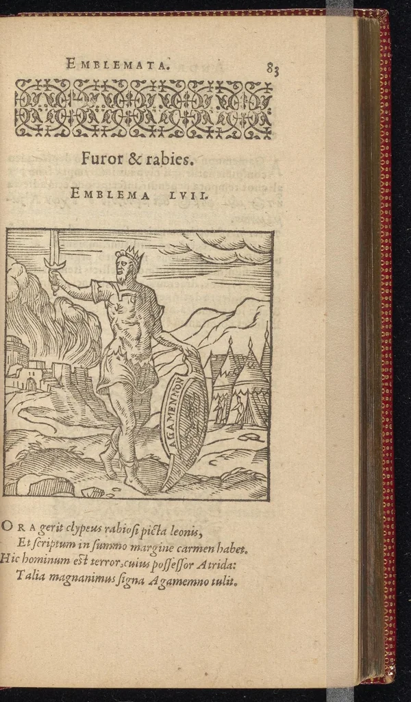 An illustration from Emblemata Andreæ Alciati I. C. clariss. Latinogallica : vnà cum succinctis argumentis, quibus emblematis cuiúsque sententia explicatur, ad calcem Alciati vita = Les emblemes Latin-Francois dv Seigneur Andre Alciat, excellent iurisconsulte, avec argumens succincts pour entendre le sens de chasque embleme, en fin est la vie d'Alcist : la version Françoise non encor veuë cy deuant, 1584, leaf 188