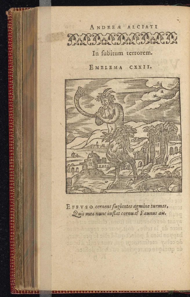 An illustration from Emblemata Andreæ Alciati I. C. clariss. Latinogallica : vnà cum succinctis argumentis, quibus emblematis cuiúsque sententia explicatur, ad calcem Alciati vita = Les emblemes Latin-Francois dv Seigneur Andre Alciat, excellent iurisconsulte, avec argumens succincts pour entendre le sens de chasque embleme, en fin est la vie d'Alcist : la version Françoise non encor veuë cy deuant, 1584, leaf 363