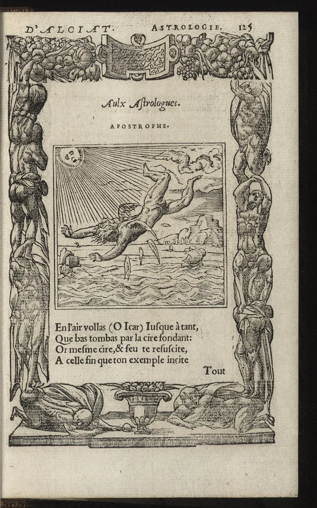 An illustration from Emblemes d'Alciat : de nouueau trãslatez en frãçois, vers pour vers iouxte les latins : ordonnez en lieux cõmuns, auec briefues expositions & figures nouuelles appropriées aux derniers emblemes, 1549, leaf 130