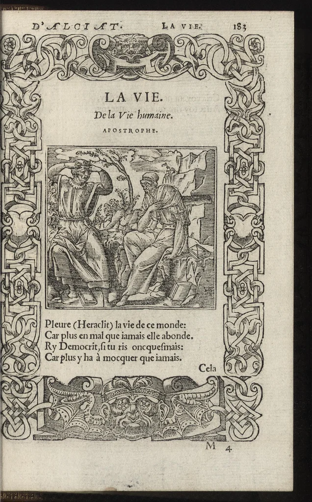 An illustration from Emblemes d'Alciat : de nouueau trãslatez en frãçois, vers pour vers iouxte les latins : ordonnez en lieux cõmuns, auec briefues expositions & figures nouuelles appropriées aux derniers emblemes, 1549, leaf 188