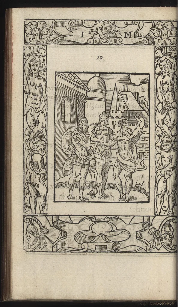 An illustration from La morosophie de Guillaume de la Perriere, Tolosain, Contenant Cent Emblemes moraux, illustrez de Cent Tetrastiques Latins, reduitz en autant de Quatrains Françoys, 1553, leaf 131