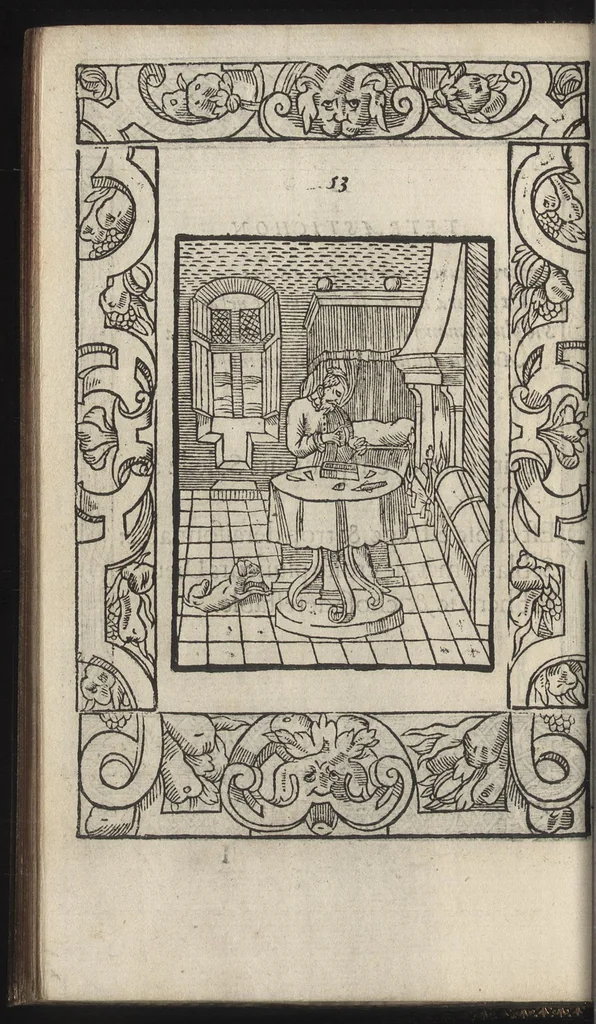 An illustration from La morosophie de Guillaume de la Perriere, Tolosain, Contenant Cent Emblemes moraux, illustrez de Cent Tetrastiques Latins, reduitz en autant de Quatrains Françoys, 1553, leaf 137