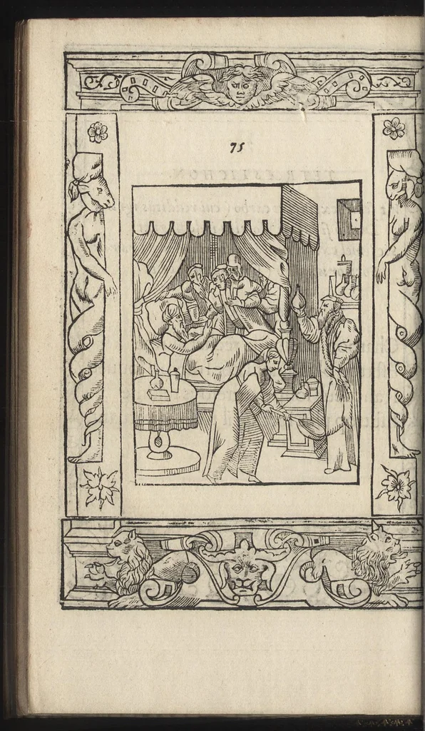 An illustration from La morosophie de Guillaume de la Perriere, Tolosain, Contenant Cent Emblemes moraux, illustrez de Cent Tetrastiques Latins, reduitz en autant de Quatrains Françoys, 1553, leaf 181