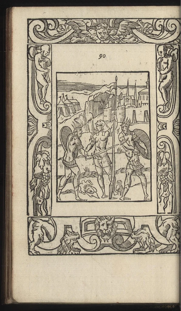 An illustration from La morosophie de Guillaume de la Perriere, Tolosain, Contenant Cent Emblemes moraux, illustrez de Cent Tetrastiques Latins, reduitz en autant de Quatrains Françoys, 1553, leaf 211