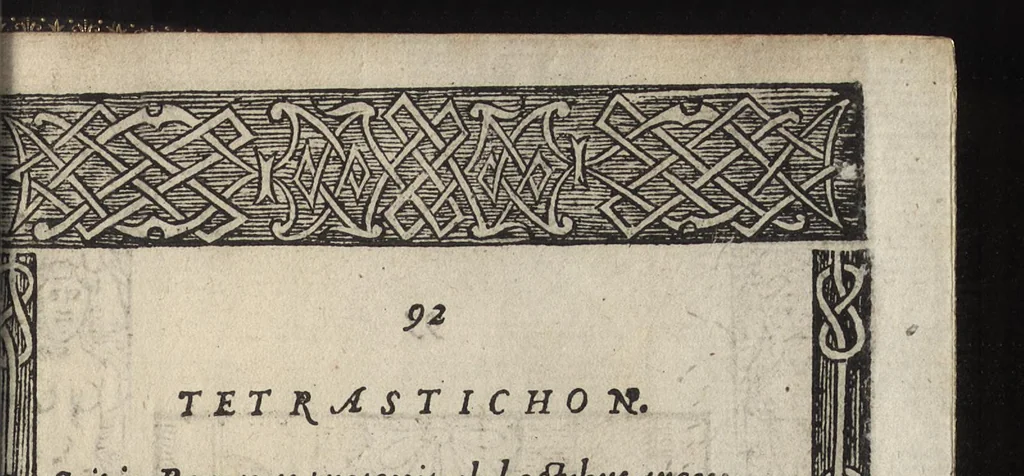 An illustration from La morosophie de Guillaume de la Perriere, Tolosain, Contenant Cent Emblemes moraux, illustrez de Cent Tetrastiques Latins, reduitz en autant de Quatrains Françoys, 1553, leaf 216