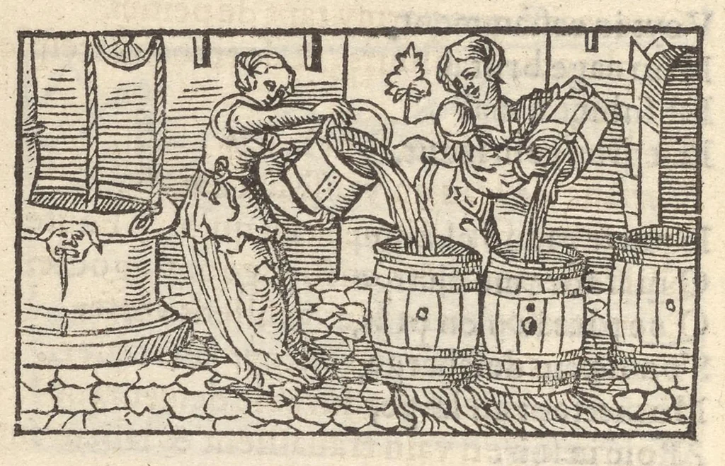 An illustration from Hecatongraphie : c'est à dire la description de cent figures & hystoires, cõtenas̃ plusieurs apophtegmes, prouerbes, sentences & ditz, tant des anciens, que des modernes, 1548, leaf 207