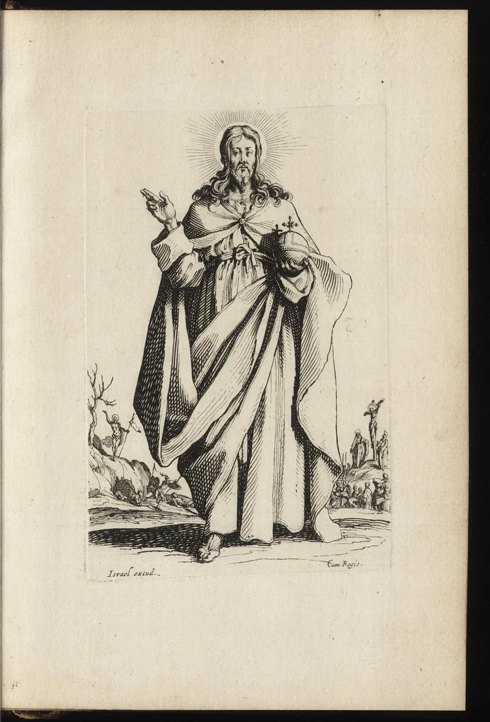 An illustration from Salvatoris Beatae Mariae Virginis sanctorvm apostolorvm icones, 1631, leaf 12