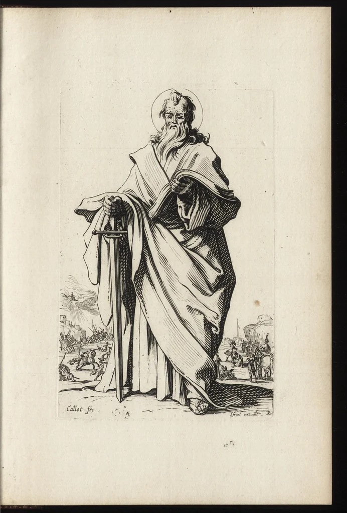 An illustration from Salvatoris Beatae Mariae Virginis sanctorvm apostolorvm icones, 1631, leaf 18