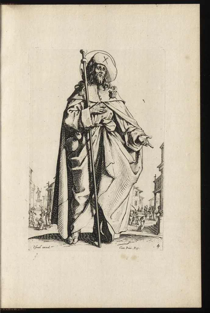 An illustration from Salvatoris Beatae Mariae Virginis sanctorvm apostolorvm icones, 1631, leaf 22
