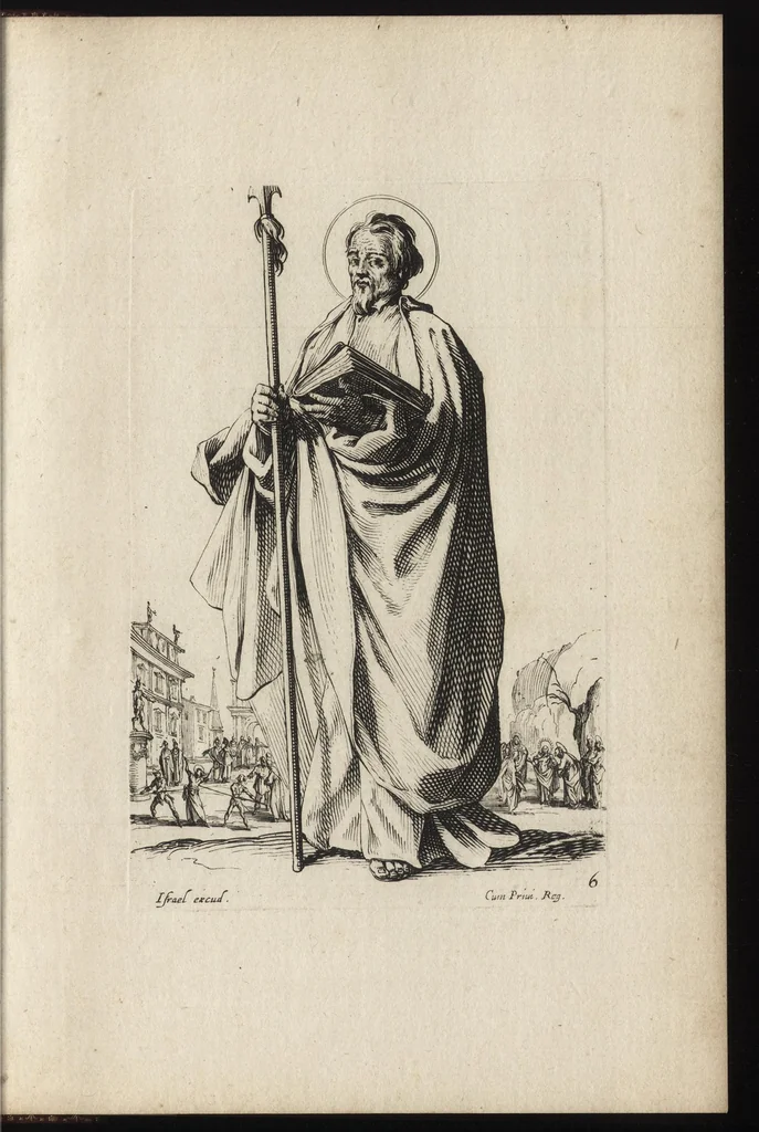 An illustration from Salvatoris Beatae Mariae Virginis sanctorvm apostolorvm icones, 1631, leaf 26