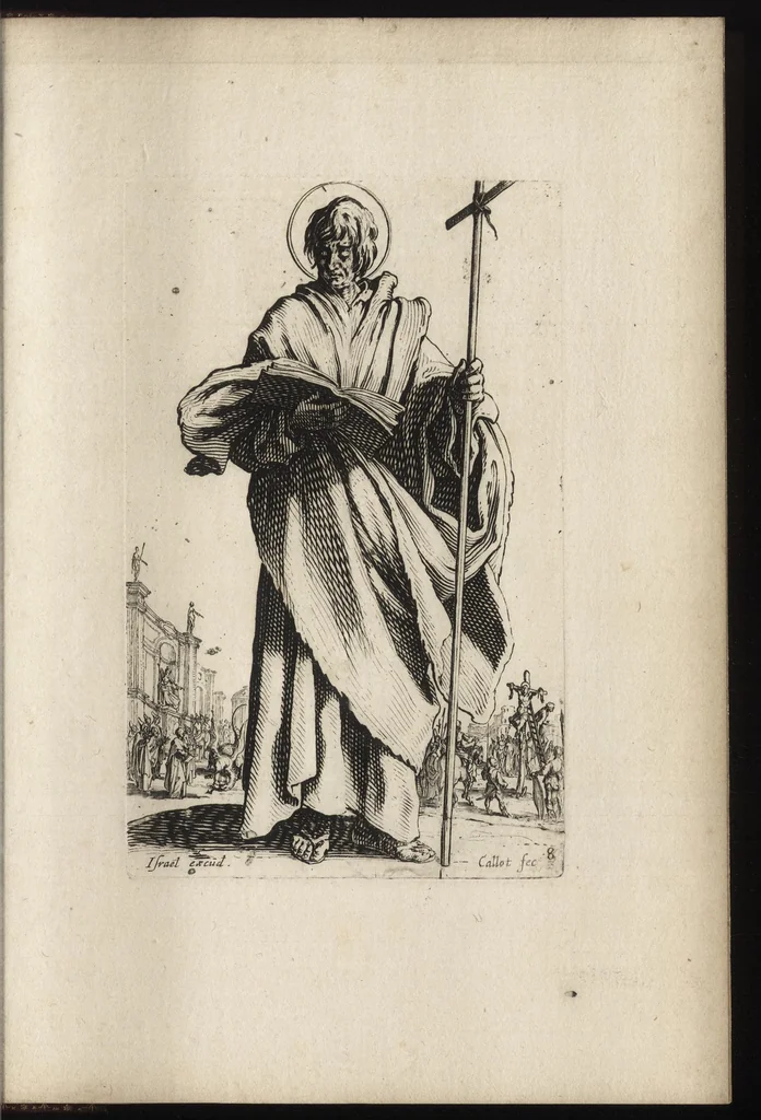 An illustration from Salvatoris Beatae Mariae Virginis sanctorvm apostolorvm icones, 1631, leaf 30