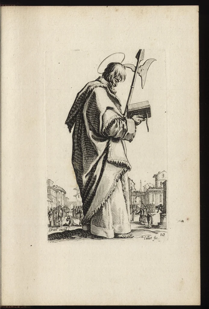 An illustration from Salvatoris Beatae Mariae Virginis sanctorvm apostolorvm icones, 1631, leaf 34