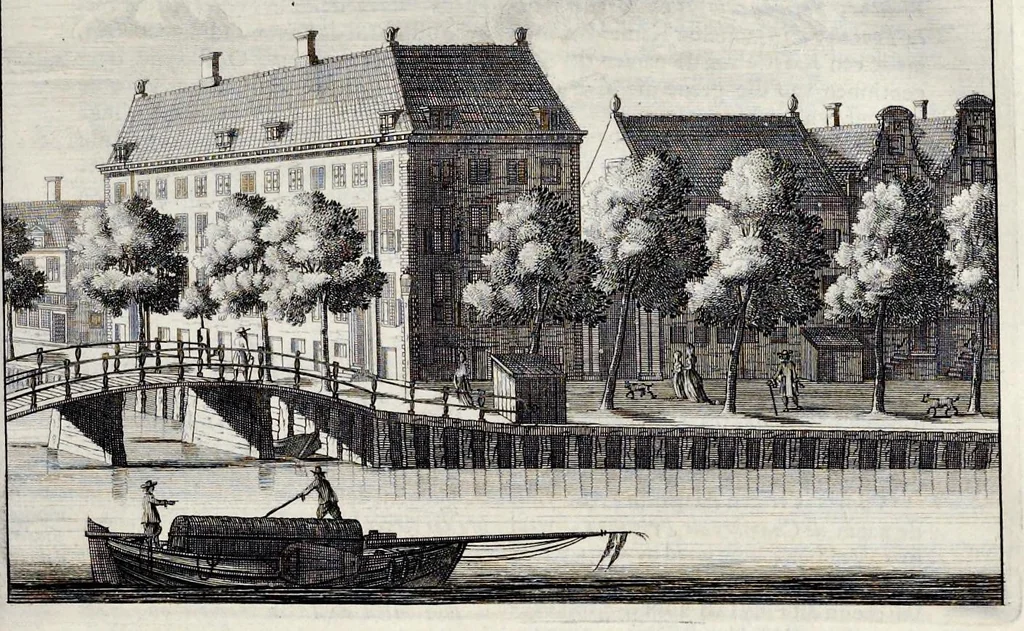 An illustration from Beschryvinge van Amsterdam : zynde een naukeurige verhandelinge van desselfs eerste oorspruk uyt den huyse der heeren van Amstel, en Amstellant : haar vergrootingen, rykdom, en wyze van regeeringe, tot den jare 1691 : voor dezen uit verscheide oude historie-schryvers be eengesteld, en uytgegeven : en nu uit een meenigte van oude schriften, authentyke stukken, en met kopere afbeeldingen verciert, nooit voor desen gedruckt geweest, beschreven, en vermeerdert, 1693, leaf 114