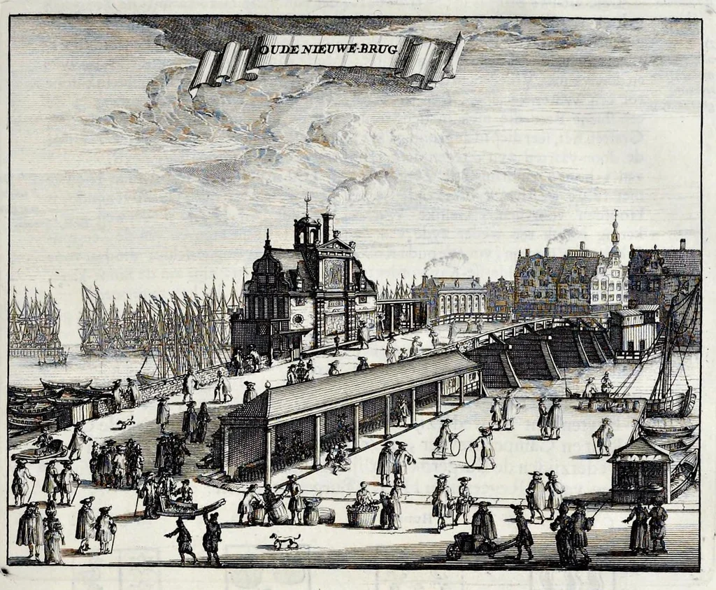 An illustration from Beschryvinge van Amsterdam : zynde een naukeurige verhandelinge van desselfs eerste oorspruk uyt den huyse der heeren van Amstel, en Amstellant : haar vergrootingen, rykdom, en wyze van regeeringe, tot den jare 1691 : voor dezen uit verscheide oude historie-schryvers be eengesteld, en uytgegeven : en nu uit een meenigte van oude schriften, authentyke stukken, en met kopere afbeeldingen verciert, nooit voor desen gedruckt geweest, beschreven, en vermeerdert, 1693, leaf 138