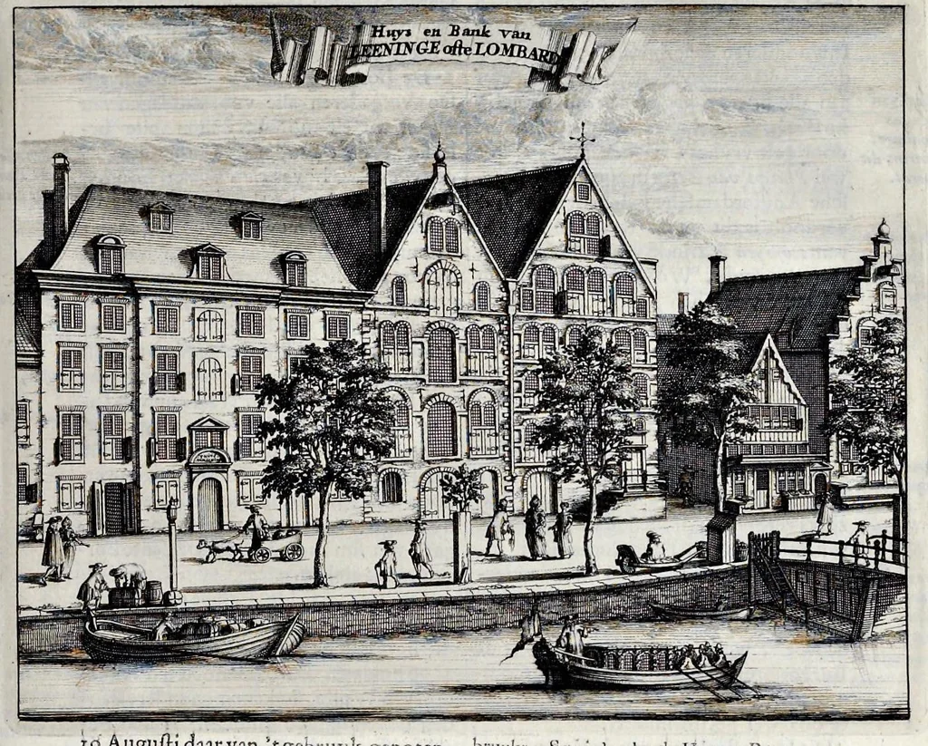 An illustration from Beschryvinge van Amsterdam : zynde een naukeurige verhandelinge van desselfs eerste oorspruk uyt den huyse der heeren van Amstel, en Amstellant : haar vergrootingen, rykdom, en wyze van regeeringe, tot den jare 1691 : voor dezen uit verscheide oude historie-schryvers be eengesteld, en uytgegeven : en nu uit een meenigte van oude schriften, authentyke stukken, en met kopere afbeeldingen verciert, nooit voor desen gedruckt geweest, beschreven, en vermeerdert, 1693, leaf 160