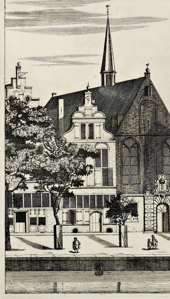 An illustration from Beschryvinge van Amsterdam : zynde een naukeurige verhandelinge van desselfs eerste oorspruk uyt den huyse der heeren van Amstel, en Amstellant : haar vergrootingen, rykdom, en wyze van regeeringe, tot den jare 1691 : voor dezen uit verscheide oude historie-schryvers be eengesteld, en uytgegeven : en nu uit een meenigte van oude schriften, authentyke stukken, en met kopere afbeeldingen verciert, nooit voor desen gedruckt geweest, beschreven, en vermeerdert, 1693, leaf 167