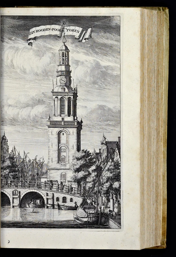 An illustration from Beschryvinge van Amsterdam : zynde een naukeurige verhandelinge van desselfs eerste oorspruk uyt den huyse der heeren van Amstel, en Amstellant : haar vergrootingen, rykdom, en wyze van regeeringe, tot den jare 1691 : voor dezen uit verscheide oude historie-schryvers be eengesteld, en uytgegeven : en nu uit een meenigte van oude schriften, authentyke stukken, en met kopere afbeeldingen verciert, nooit voor desen gedruckt geweest, beschreven, en vermeerdert, 1693, leaf 232