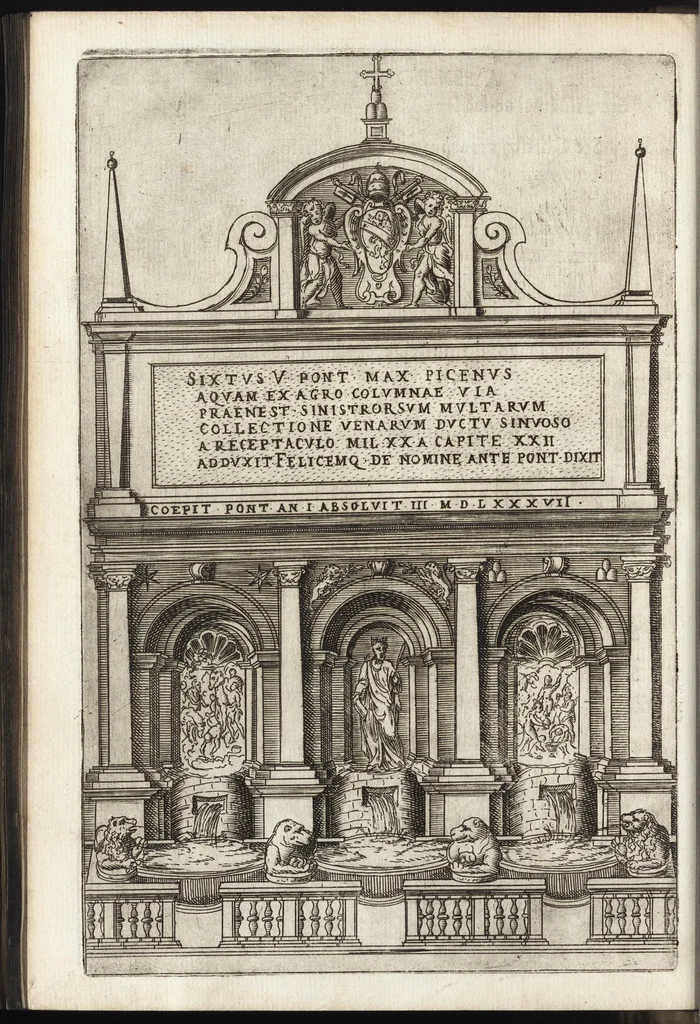 An illustration from De rebvs praeclare gestis a Sixto V. Pon. Max. : Io. Francisci Bordini I.C. et praesbiteri Ro. carminum liber primvs, 1588, leaf 41