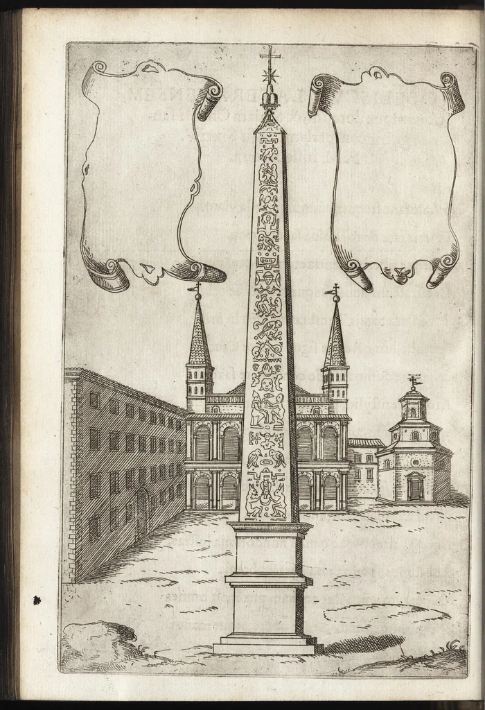 An illustration from De rebvs praeclare gestis a Sixto V. Pon. Max. : Io. Francisci Bordini I.C. et praesbiteri Ro. carminum liber primvs, 1588, leaf 57