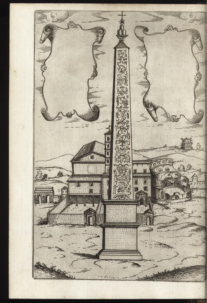 An illustration from De rebvs praeclare gestis a Sixto V. Pon. Max. : Io. Francisci Bordini I.C. et praesbiteri Ro. carminum liber primvs, 1588, leaf 73