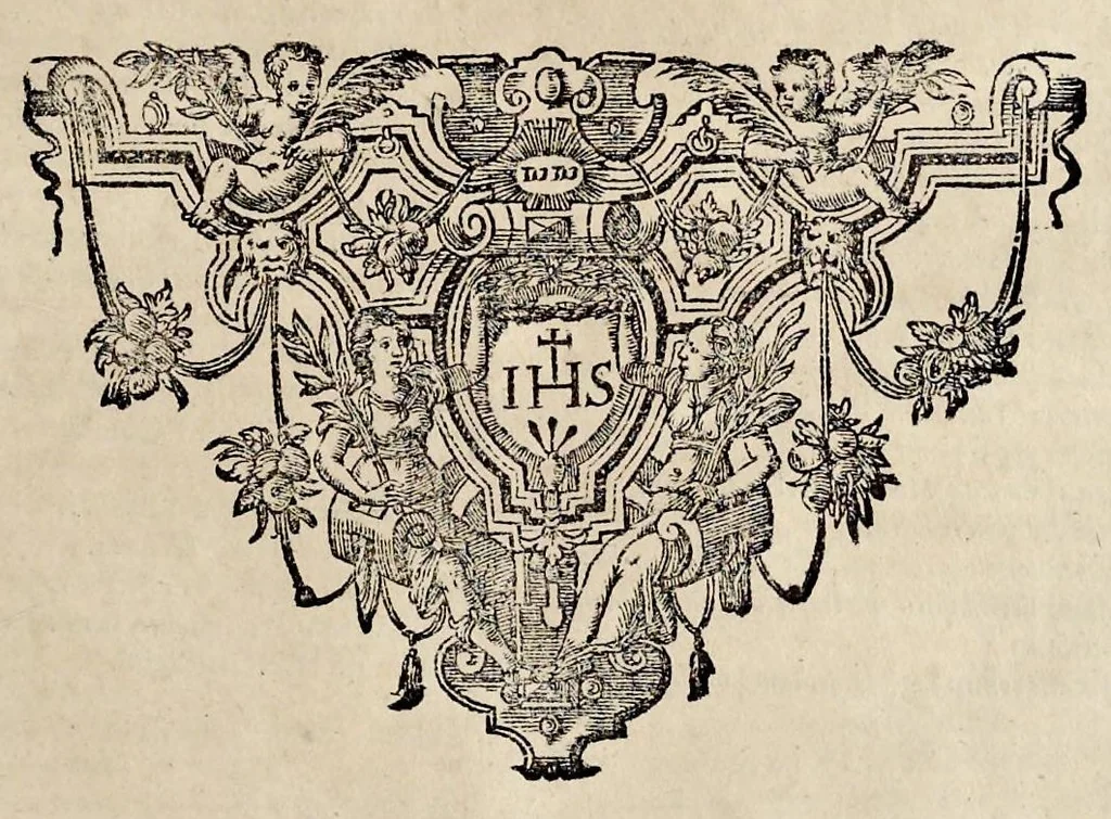 An illustration from Bibliotheca scriptorum Societatis Iesu, : post excusum anno M.DC.VIII. catalogum R.P. Petri Ribadeneiræ Societatis eiusdem theologi;, 1643, leaf 470