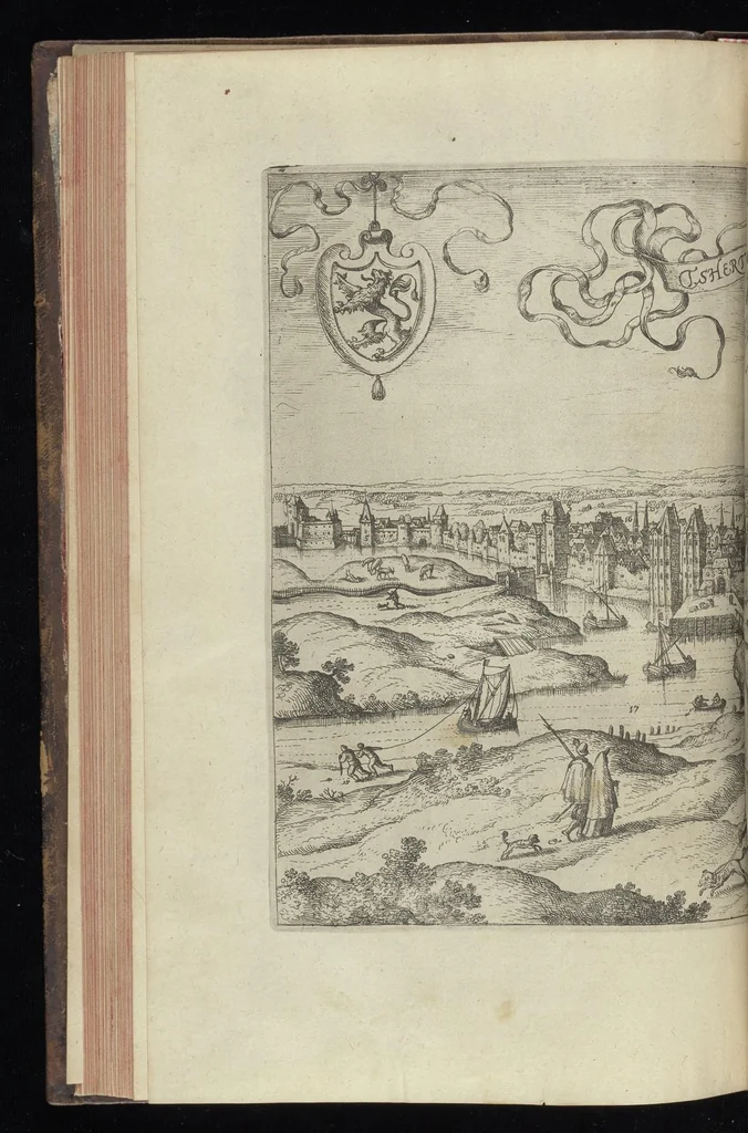 An illustration from Descrittione di m. Lodovico Gvicciardini, gentilhvomo fiorentino, di tvtti i paesi Bassi, altrimenti detti Germania inferiore : con tutte le carte di geographia del paese, & col ritratto al naturale di molte terre principali : riueduta di nuouo, & ampliata per tutto la terza volta dal medesimo autore : con amplissimo indice di tutte le cose piu memorabili, 1588, leaf 235