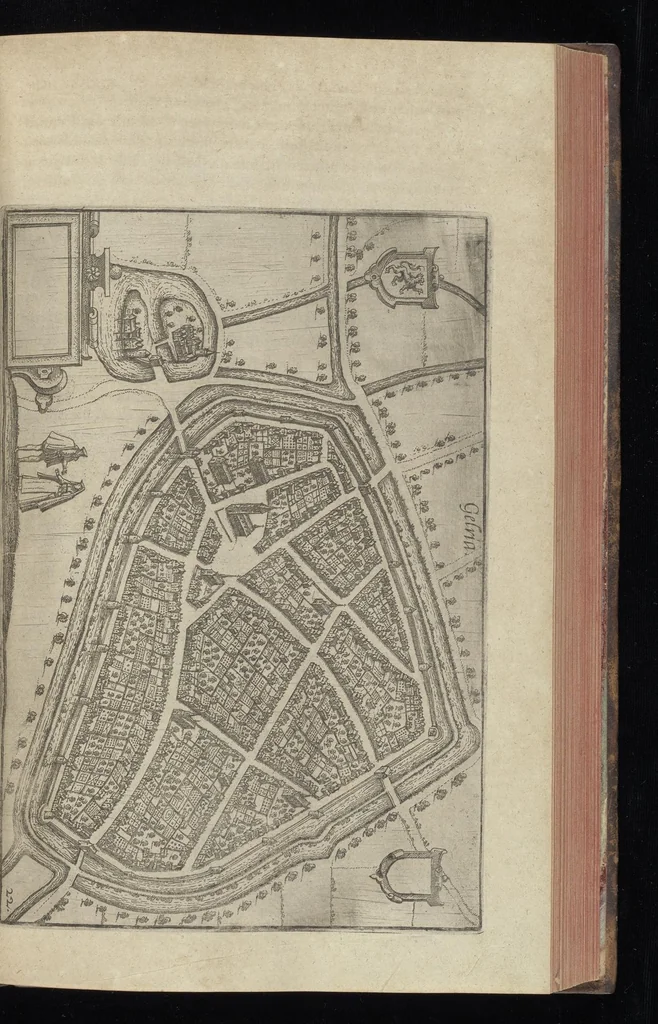 An illustration from Descrittione di m. Lodovico Gvicciardini, gentilhvomo fiorentino, di tvtti i paesi Bassi, altrimenti detti Germania inferiore : con tutte le carte di geographia del paese, & col ritratto al naturale di molte terre principali : riueduta di nuouo, & ampliata per tutto la terza volta dal medesimo autore : con amplissimo indice di tutte le cose piu memorabili, 1588, leaf 330