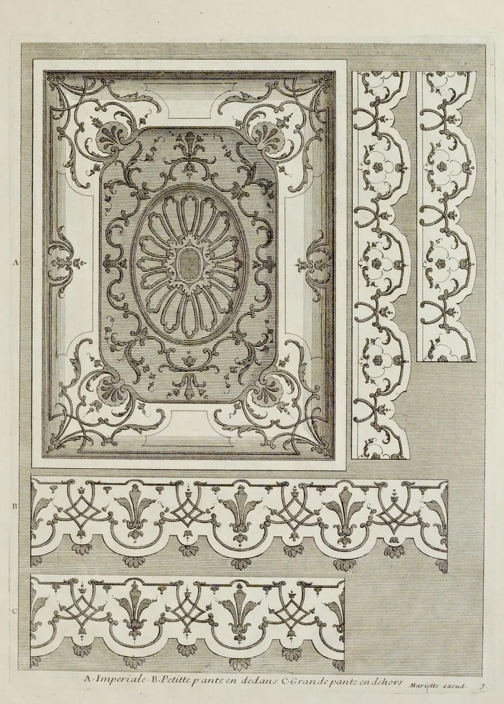 An illustration from Nouveaux dessins de pieds de tables et de vases et consoles de sculpture en bois, 1700, leaf 24