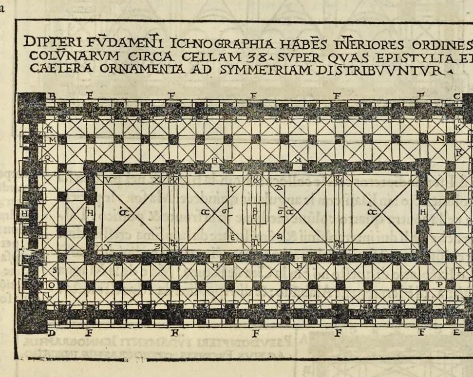 An illustration from Di Lucio Vitruuio Pollione De architectura libri dece : traducti de latino in vulgare, affigurati, cõmentati, & con mirando ordine insigniti: per il quale facilmente potrai trouare la multitudine de li abstrusi & reconditi vocabuli a li soi loci & in epsa tabula con summo studio expositi & enucleati ad immensa utilitate de ciascuno studioso & beniuolo di epsa opera, 1521, leaf 123