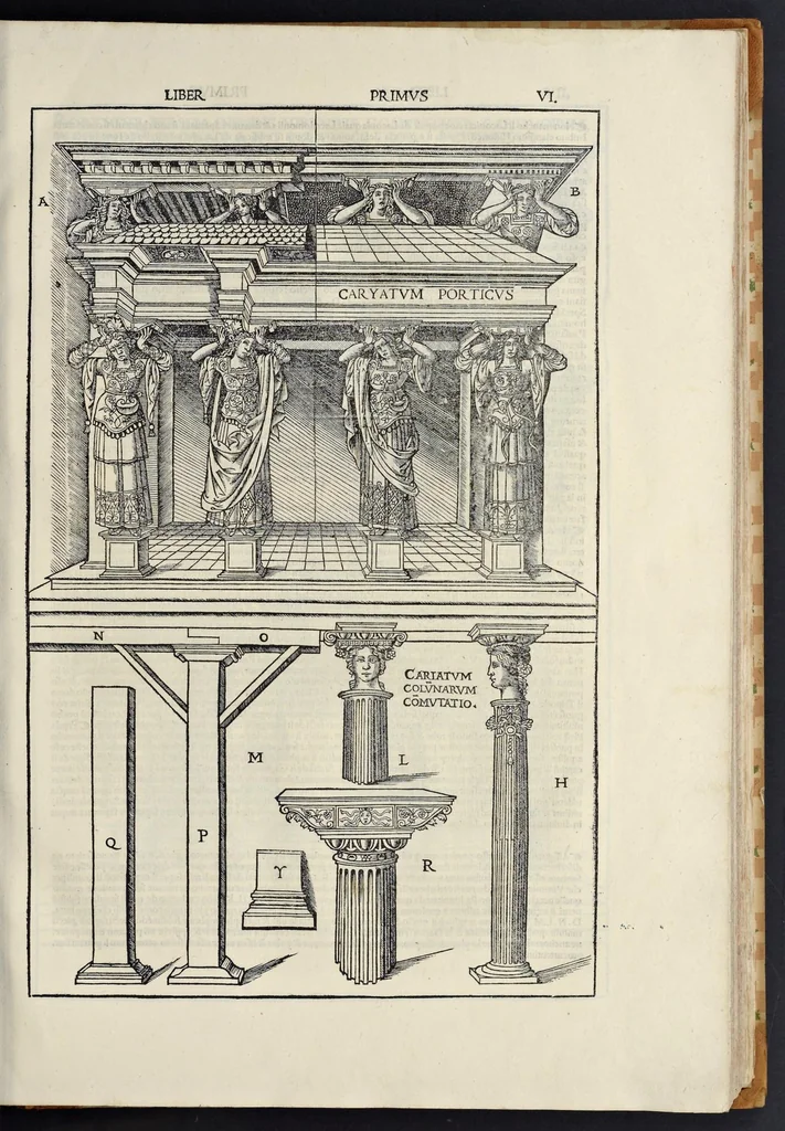 An illustration from Di Lucio Vitruuio Pollione De architectura libri dece : traducti de latino in vulgare, affigurati, cõmentati, & con mirando ordine insigniti: per il quale facilmente potrai trouare la multitudine de li abstrusi & reconditi vocabuli a li soi loci & in epsa tabula con summo studio expositi & enucleati ad immensa utilitate de ciascuno studioso & beniuolo di epsa opera, 1521, leaf 30